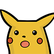 Pikachu with a wide-eyed, open-mouthed expression of shock.