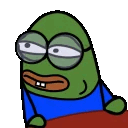 Green character with glasses looking sideways with a smug and suspicious expression.