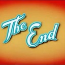 The words The End written in a vintage cursive font against an orange and red gradient background.