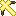 A golden pixelated crossbow angled diagonally against a black background.