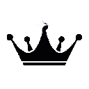 Three black crown icons with sparkling star effects arranged in a row.