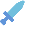 Sword icon in shades of blue.