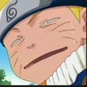 Naruto Uzumaki making a squinted, skeptical face with a single tear.