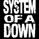 System of a Down band logo in white distressed text on a black background.