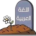 A tombstone with Arabic text written on it stands in a pile of dirt next to a small white flower.