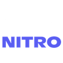 Text reading Buy Me in a white brush font above the word Nitro in a blue blocky font.