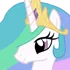 Princess Celestia from My Little Pony looking regal with her golden crown and flowing mane.