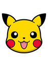 Pikachu smiling with its mouth open and tongue out.
