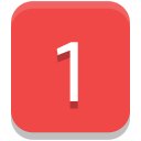 Number one digit in white centered on a rounded red square background.
