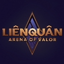 Arena of Valor logo featuring gold text and a purple diamond emblem.