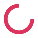 Four red circular arcs arranged in a sequence resembling a loading spinner.