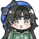 Yangyang from Wuthering Waves as a chibi character with a mischievous, wide-eyed expression.