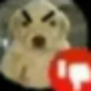 A grumpy dog face with a large red thumbs down icon overlaying the bottom right corner.