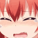 Satania from Gabriel DropOut crying with a dramatic, tearful expression.