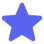 A five-pointed star colored in a vibrant shade of blue.