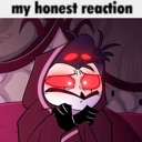 Stolas from Hazbin Hotel looking wide-eyed and exhausted with the text my honest reaction above him.