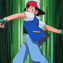 Ash Ketchum throwing a red and white Poké Ball with a determined expression.