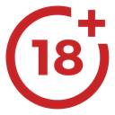 18+ symbol in red text inside a red circle.