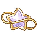 A purple star with a golden ring orbiting it.