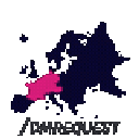 A dark map of Europe with Western European countries highlighted in neon pink.