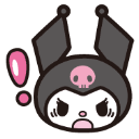 kuromi3_WHAT Discord Emoji from ♡ ໋𓈒ﾟ🎀　⊹　blushing．giveaways．social．friends．guild tag．cute．chat．emotes．hangout．fun．vc．chill．gaming