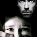 Gregory House stares intensely with a dark, shadowed background.