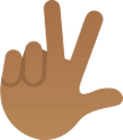 Hand forming the letter L with fingers against a black background.