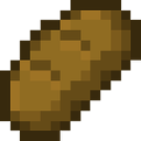 A pixelated loaf of brown bread from Minecraft.