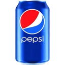 Pepsi soda can standing upright with its classic blue, red, and white branding.