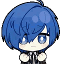 Makoto Yuki with wide eyes and a small smile looking extremely excited.