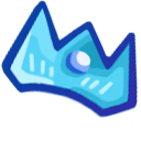 A stylized blue crown with a central jewel icon.
