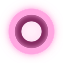 A bright pink circular bullet point with a darker pink center.
