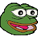 Pepe the Frog head spinning continuously in a 3D loop.