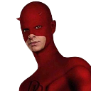 Daredevil looking forward with a serious and intense expression.