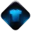A glowing blue t-shirt icon centered on a dark diamond shape with a red corner accent.