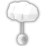 Baby rattle toy rendered in a simple 3D low-poly style.