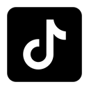 TikTok logo featuring a stylized music note in black with cyan and magenta glows.