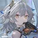 Zenkibo with gray hair and yellow eyes looking forward with a serious expression.