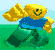 Roblox noob character performing a rhythmic dance sequence against a green background.