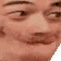 Joji making a smug, mischievous smirk with his eyes looking to the side.