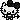 Hello Kitty character with a devilish smirk in pixel art style.
