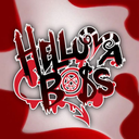 Helluva Boss logo in stylized red and black font with a pentagram symbol.
