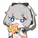 Anime girl with sparkling eyes happily licking a colorful lollipop.
