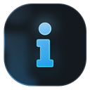 Information symbol featuring a lowercase letter i inside a rounded square button.