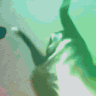 A cat dancing rhythmically while the image cycles through various neon color filters.