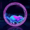 NeonHamsterOnWheel animated GIF emoji | Glitching Neon Code Tier 7