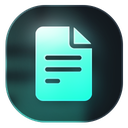 File icon with a neon blue glow on a dark background.
