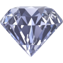 Diamond gemstone sparkling with a silver metallic sheen.