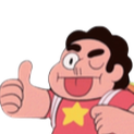 Steven Universe winking and sticking his tongue out while giving a thumbs up.