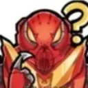A red monster with a question mark looking confused and scratching its head.